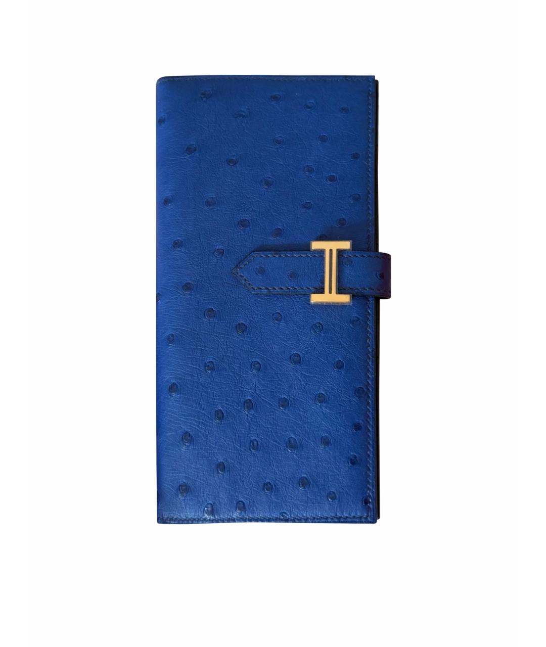 HERMES Синий кошелек из экзотической кожи, фото 1