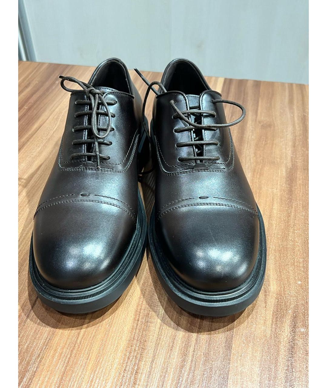 FERRAGAMO Коричневые кожаные низкие ботинки, фото 2