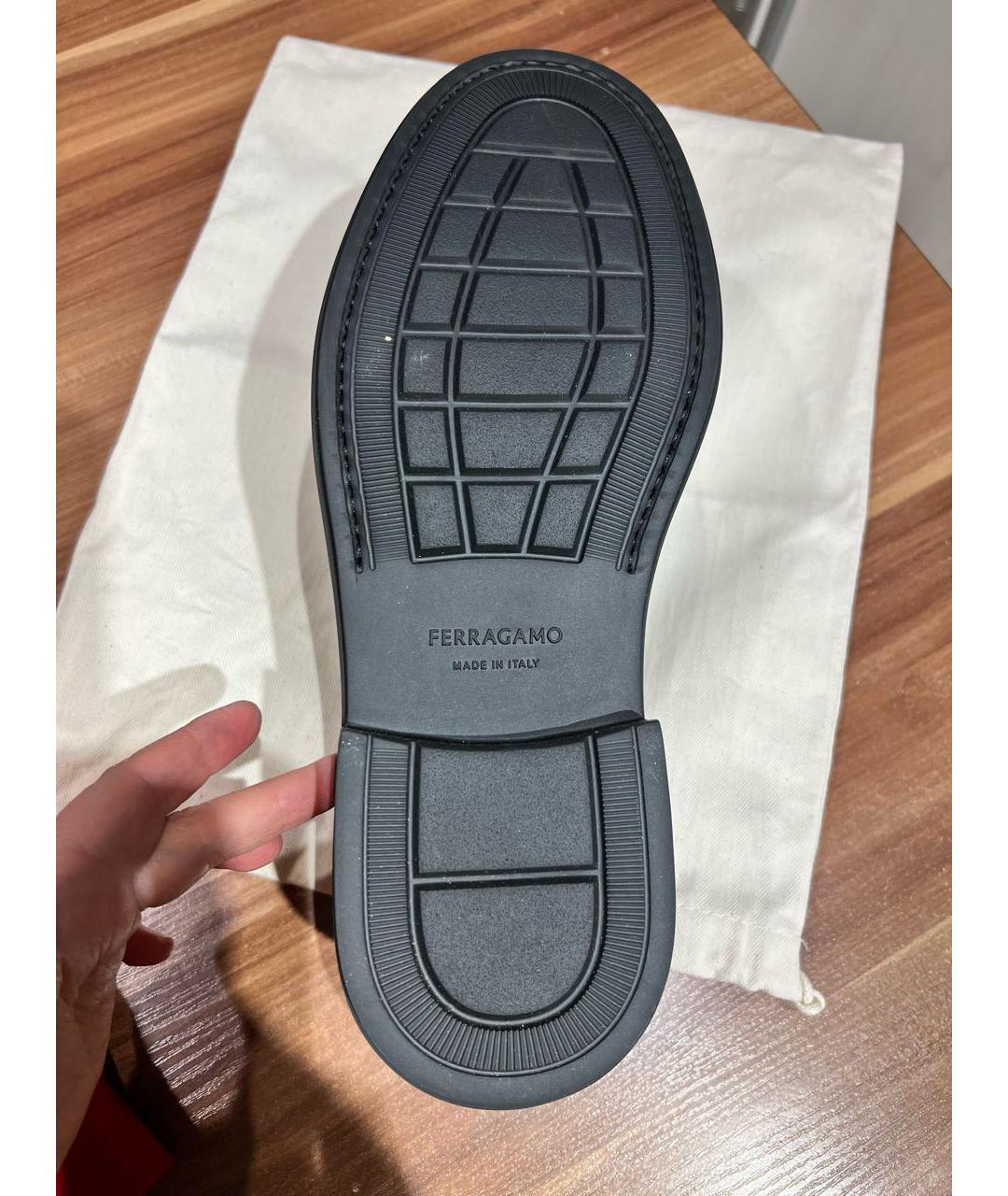 FERRAGAMO Коричневые кожаные низкие ботинки, фото 8