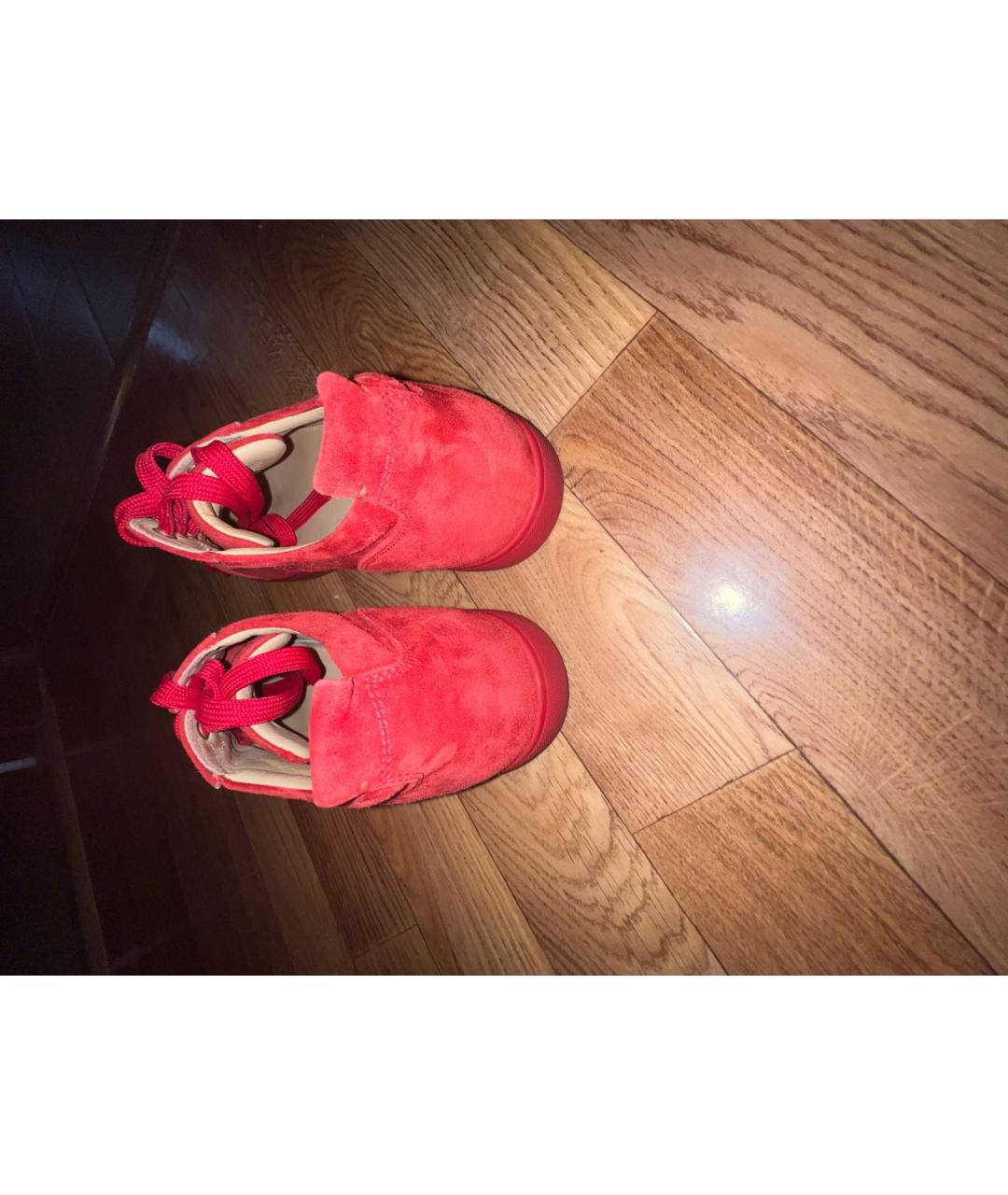 CHRISTIAN LOUBOUTIN Красные замшевые низкие кроссовки / кеды, фото 4