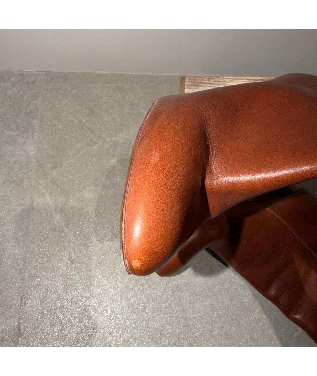 LOUIS VUITTON Коричневые кожаные сапоги, фото 7