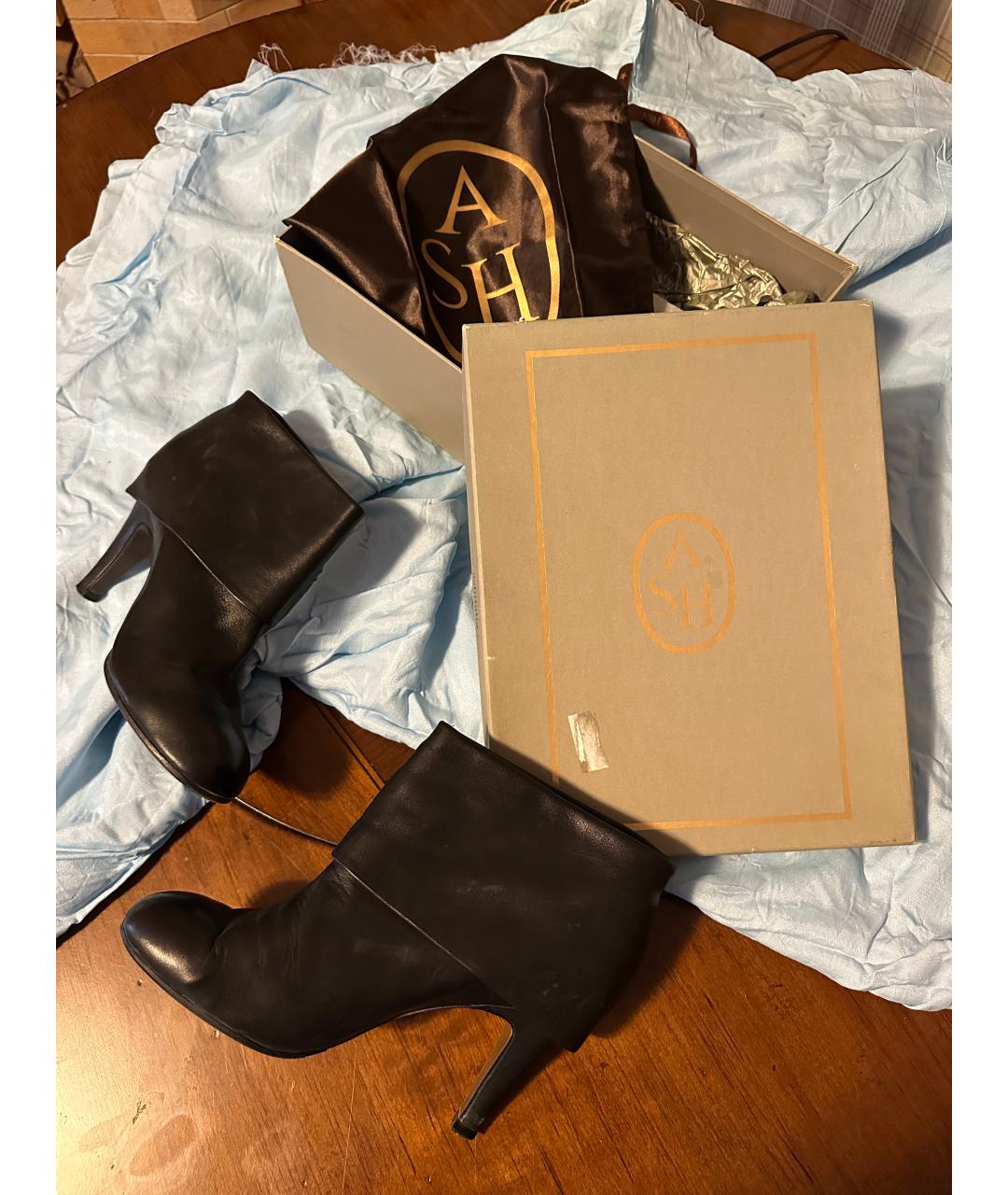 ASH Черные кожаные ботильоны, фото 6
