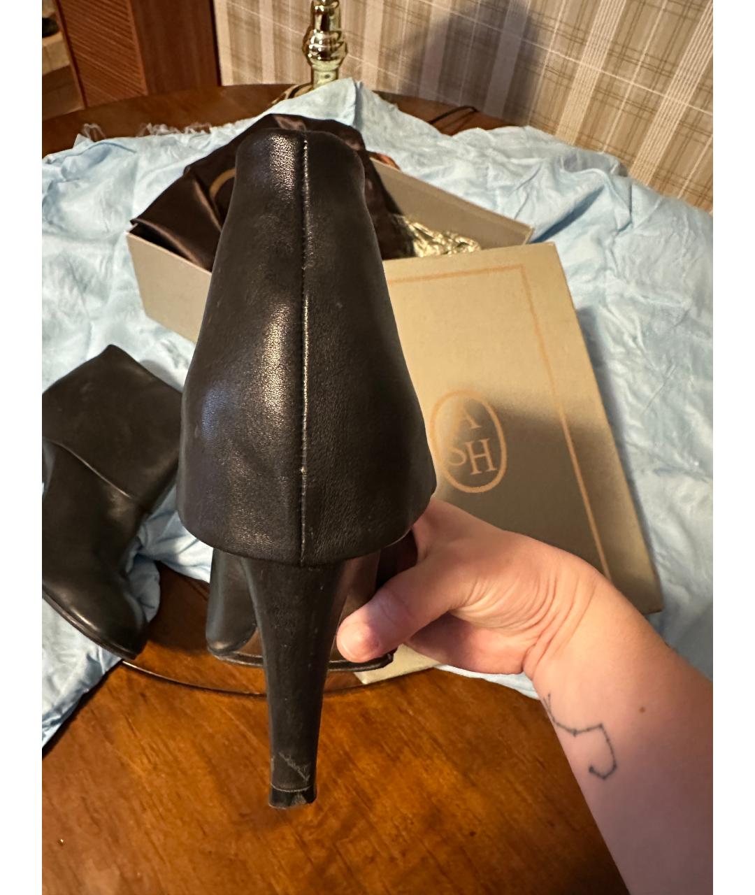 ASH Черные кожаные ботильоны, фото 4