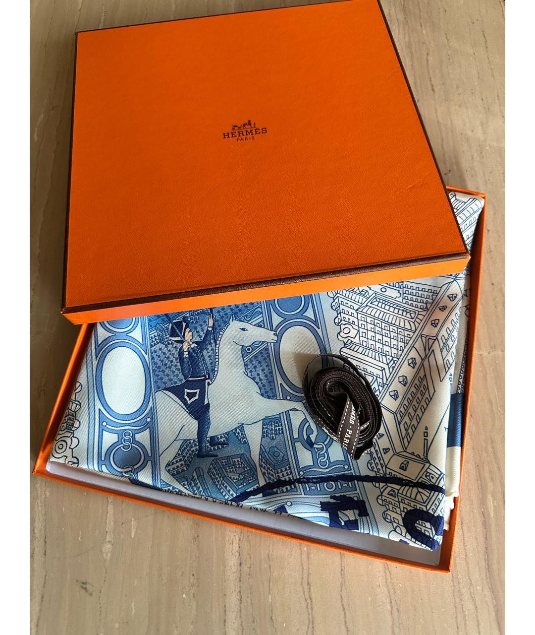 HERMES Мульти шелковый платок, фото 5