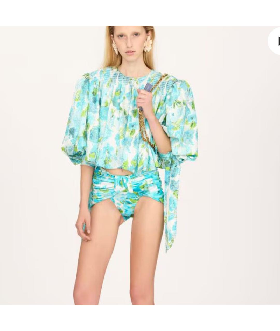 CHLOE Бирюзовая шелковая блузы, фото 3