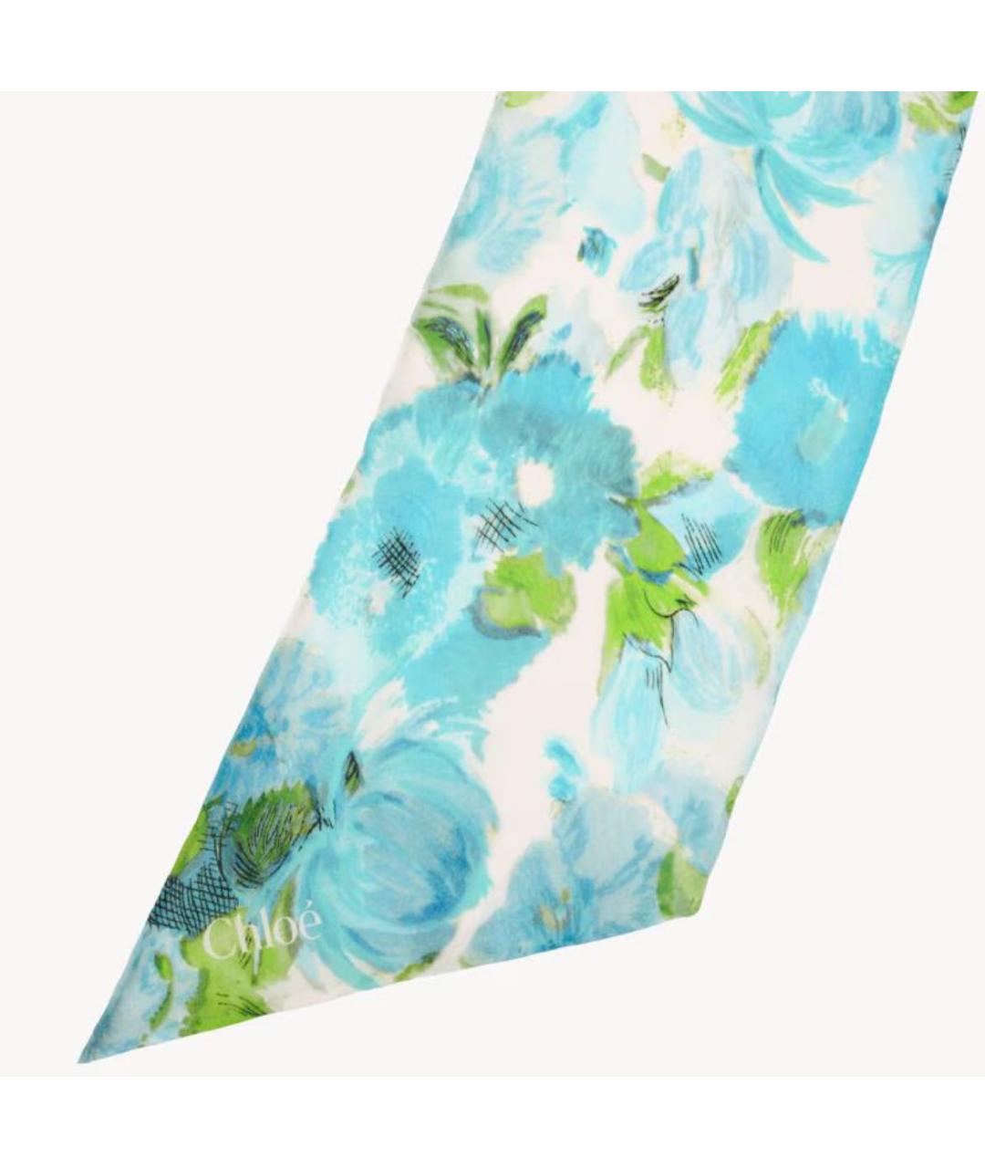 CHLOE Бирюзовая шелковая блузы, фото 2