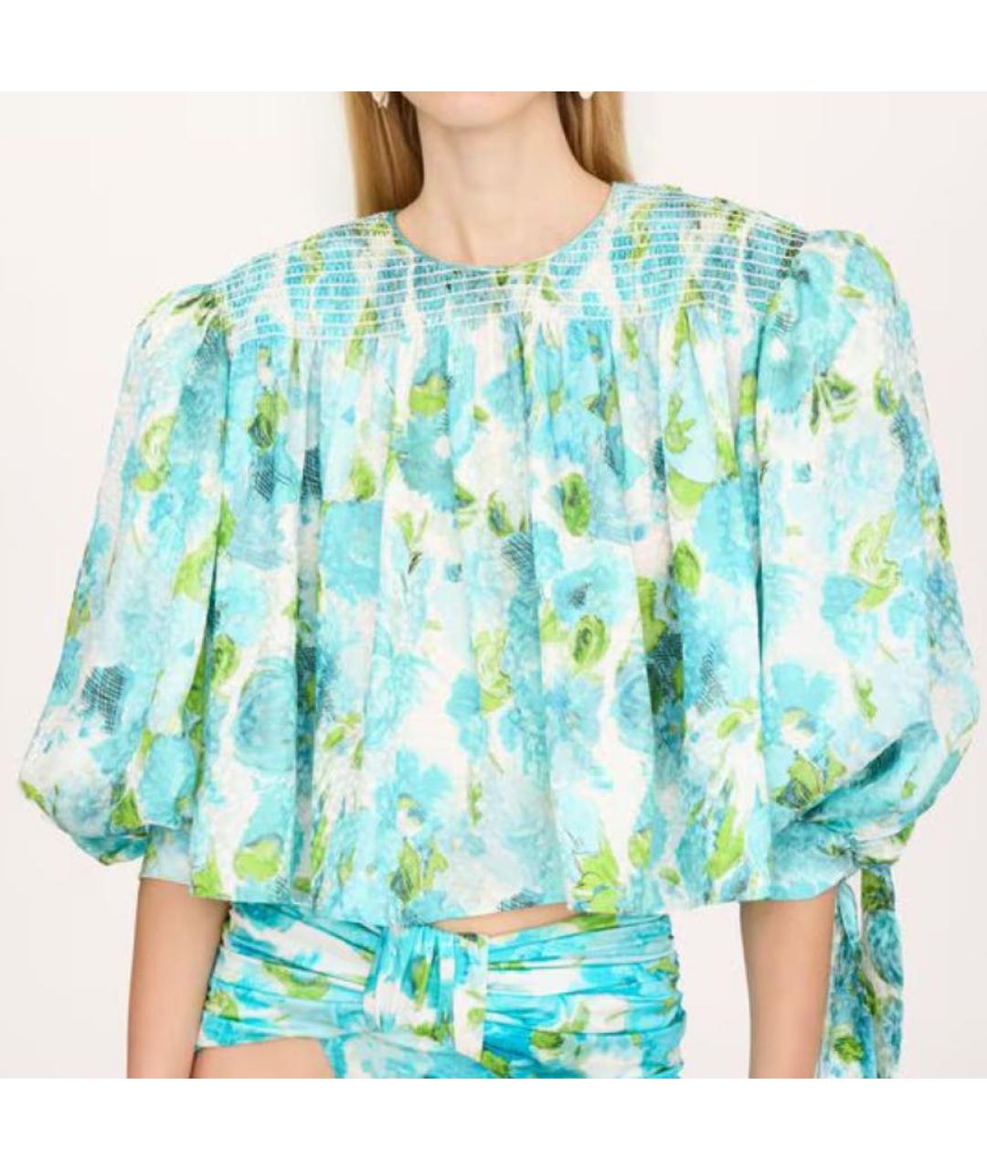 CHLOE Бирюзовая шелковая блузы, фото 4