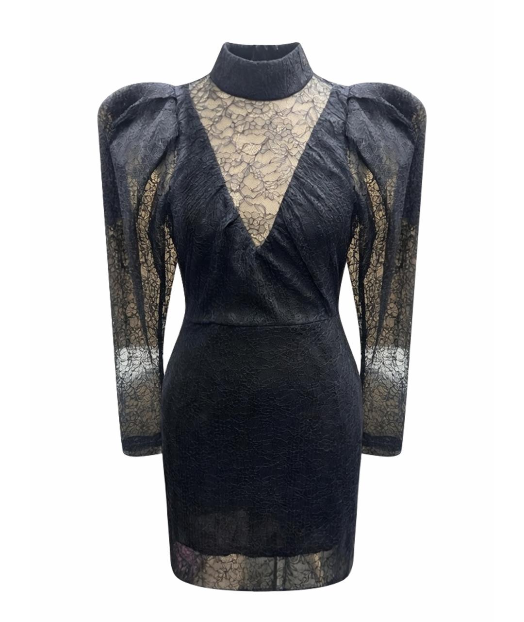 ROTATE Черное полиэстеровое коктейльное платье, фото 1