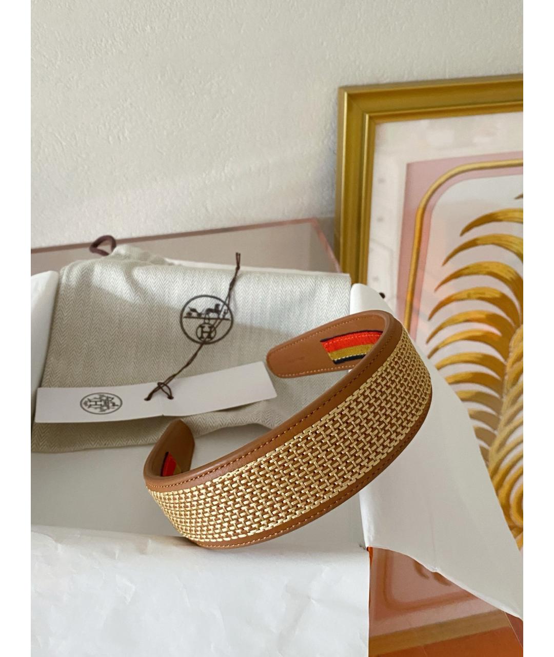 HERMES Коричневый ободок, фото 5