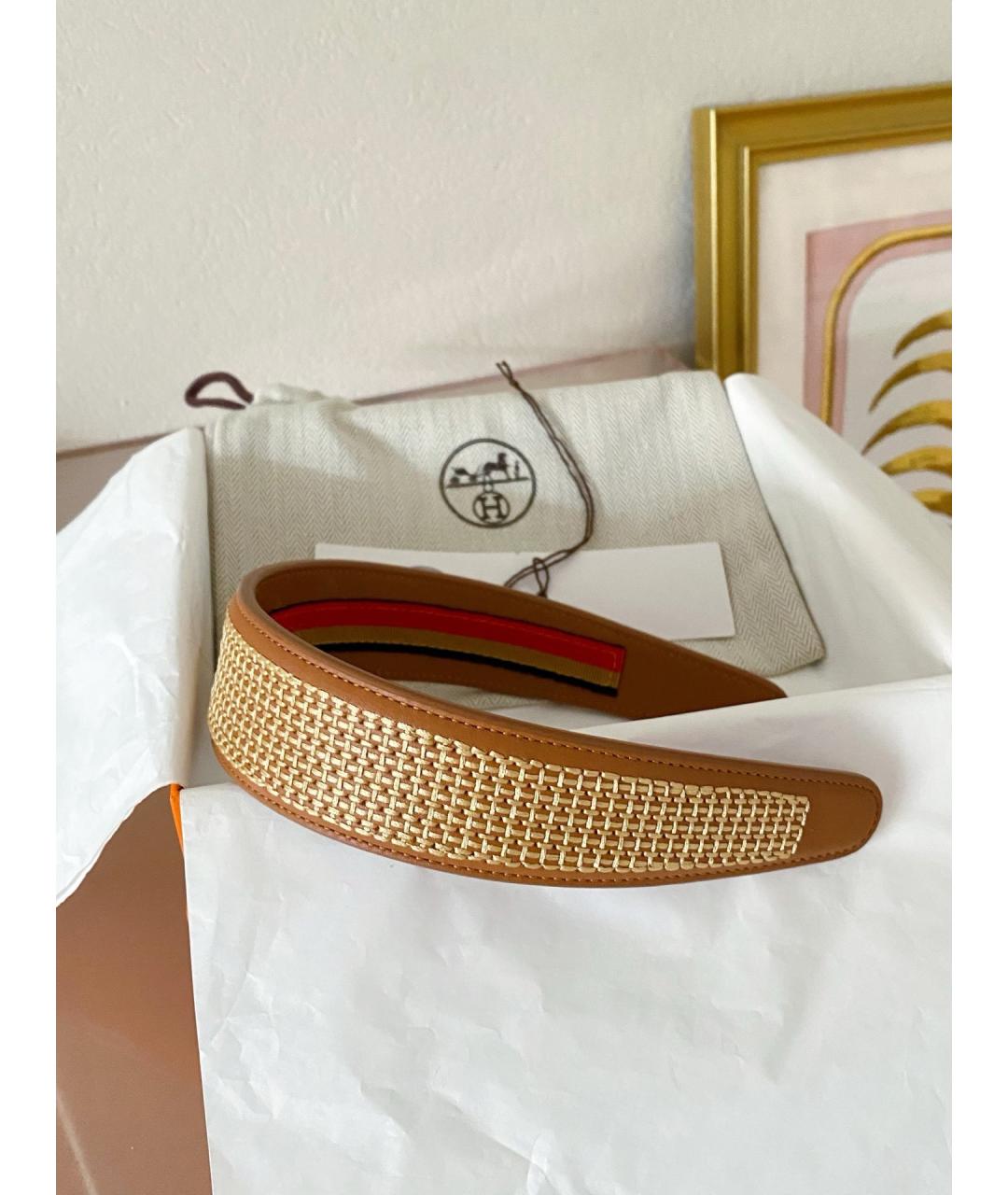 HERMES Коричневый ободок, фото 3