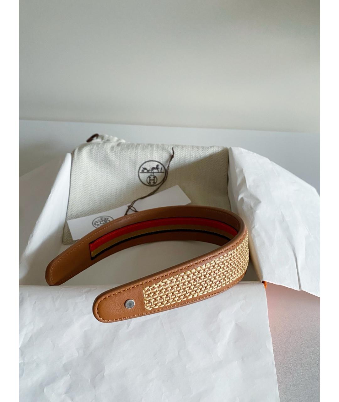 HERMES Коричневый ободок, фото 4