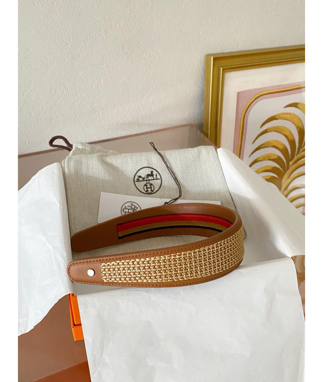 HERMES Коричневый ободок, фото 7