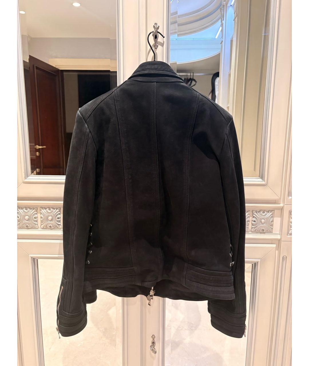 BALMAIN Черная кожаная куртка, фото 2