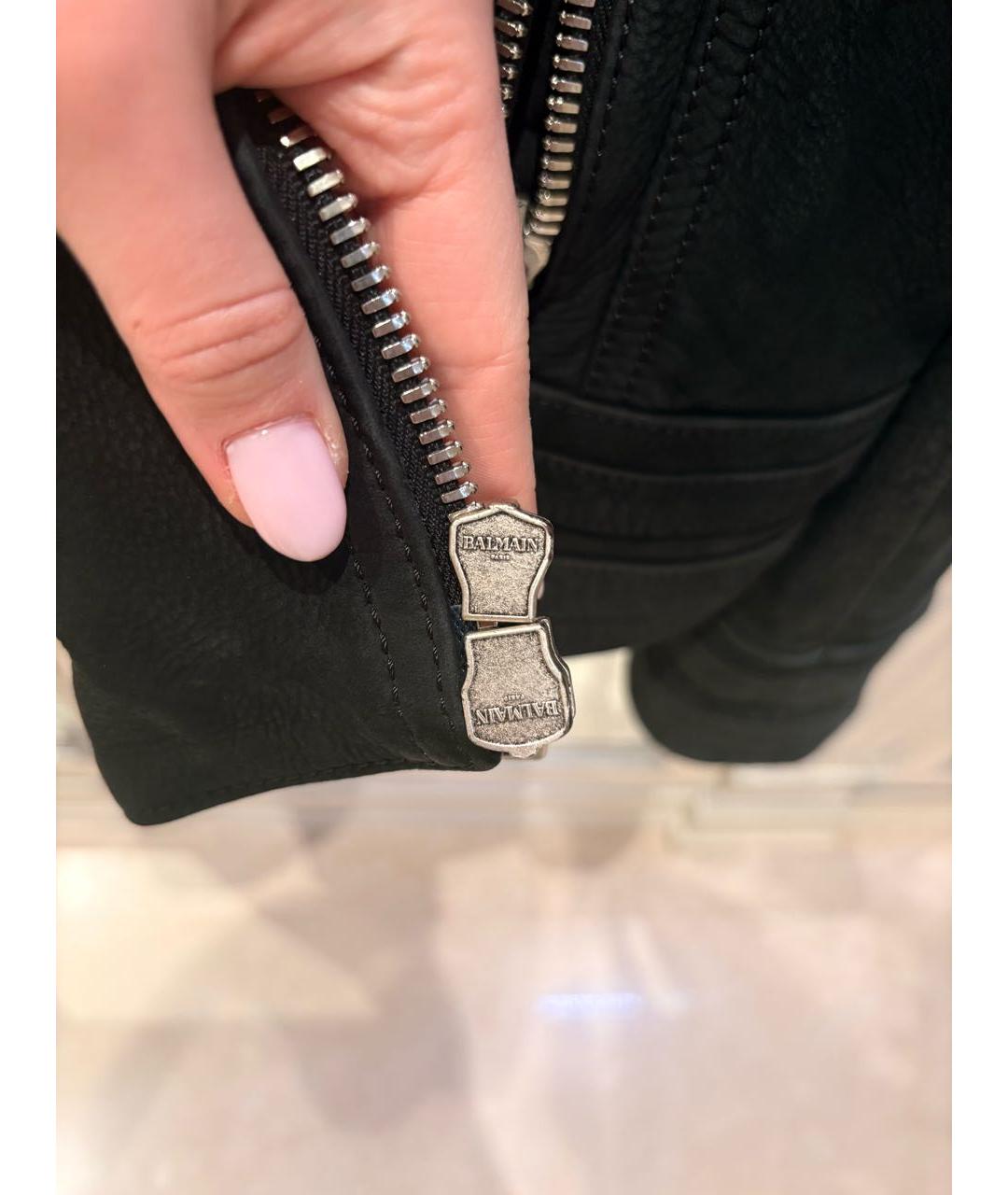 BALMAIN Черная кожаная куртка, фото 7