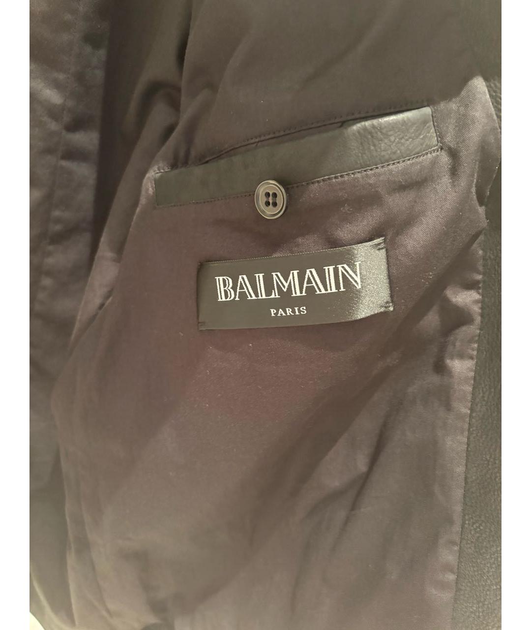 BALMAIN Черная кожаная куртка, фото 3