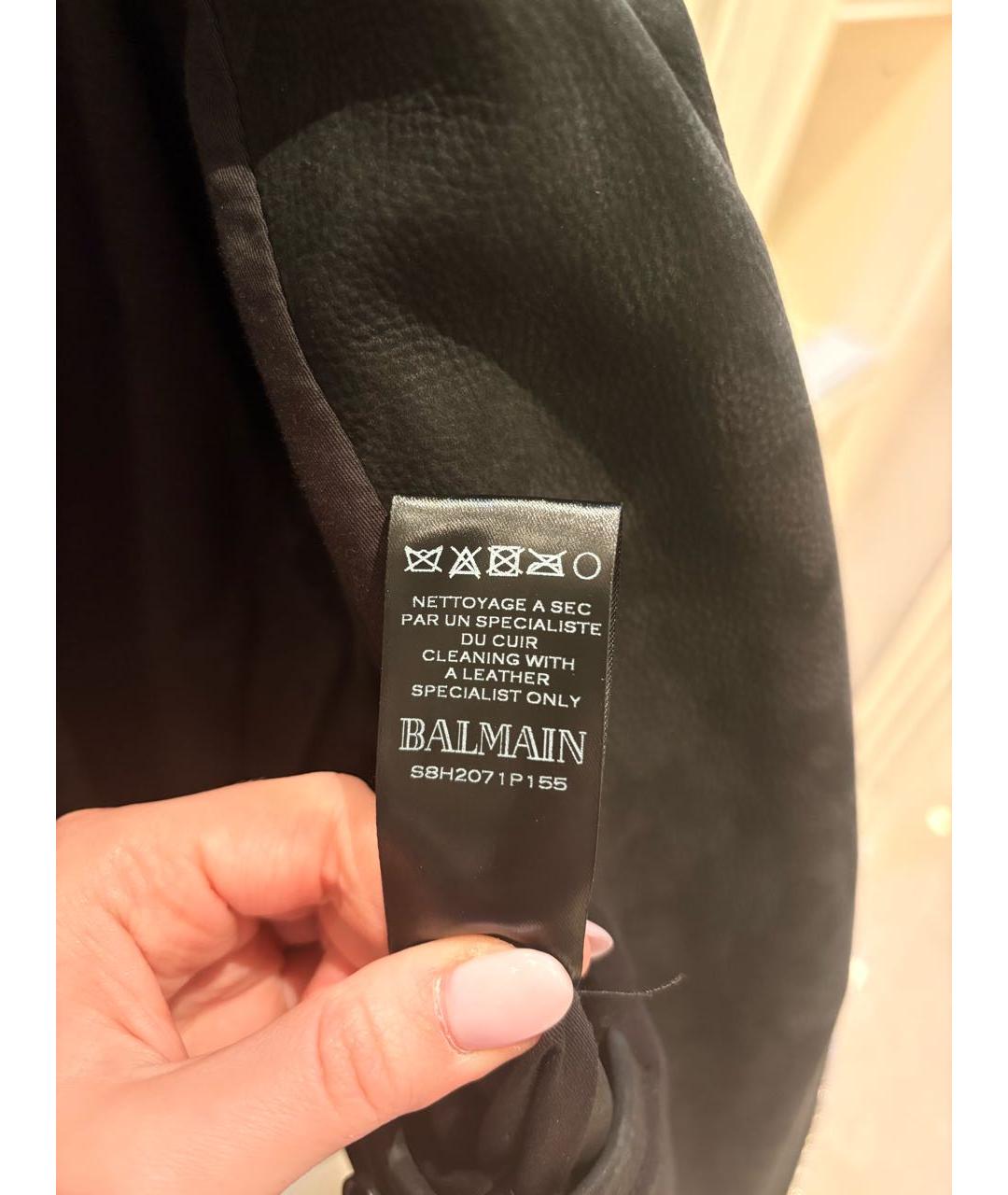 BALMAIN Черная кожаная куртка, фото 5