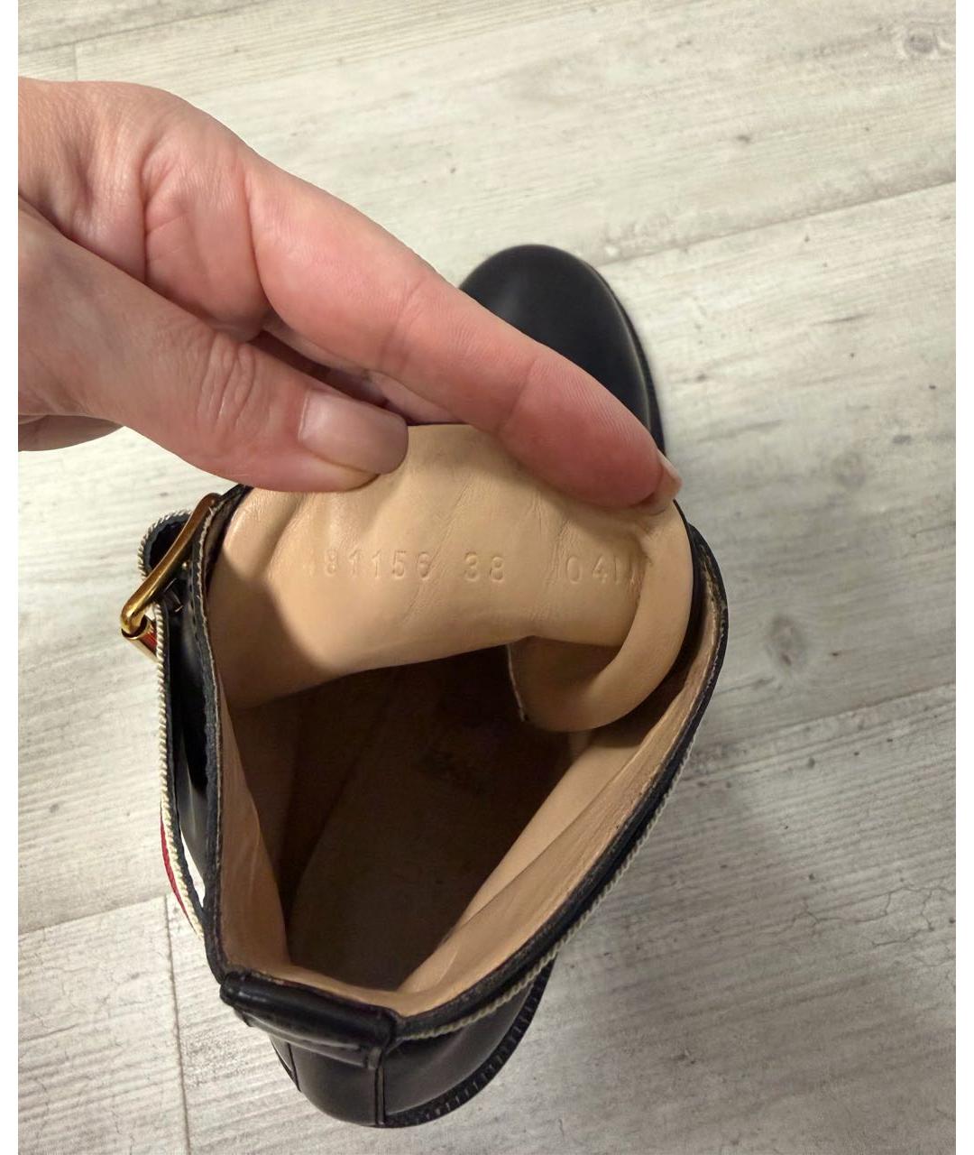 GUCCI Черные кожаные ботинки, фото 7