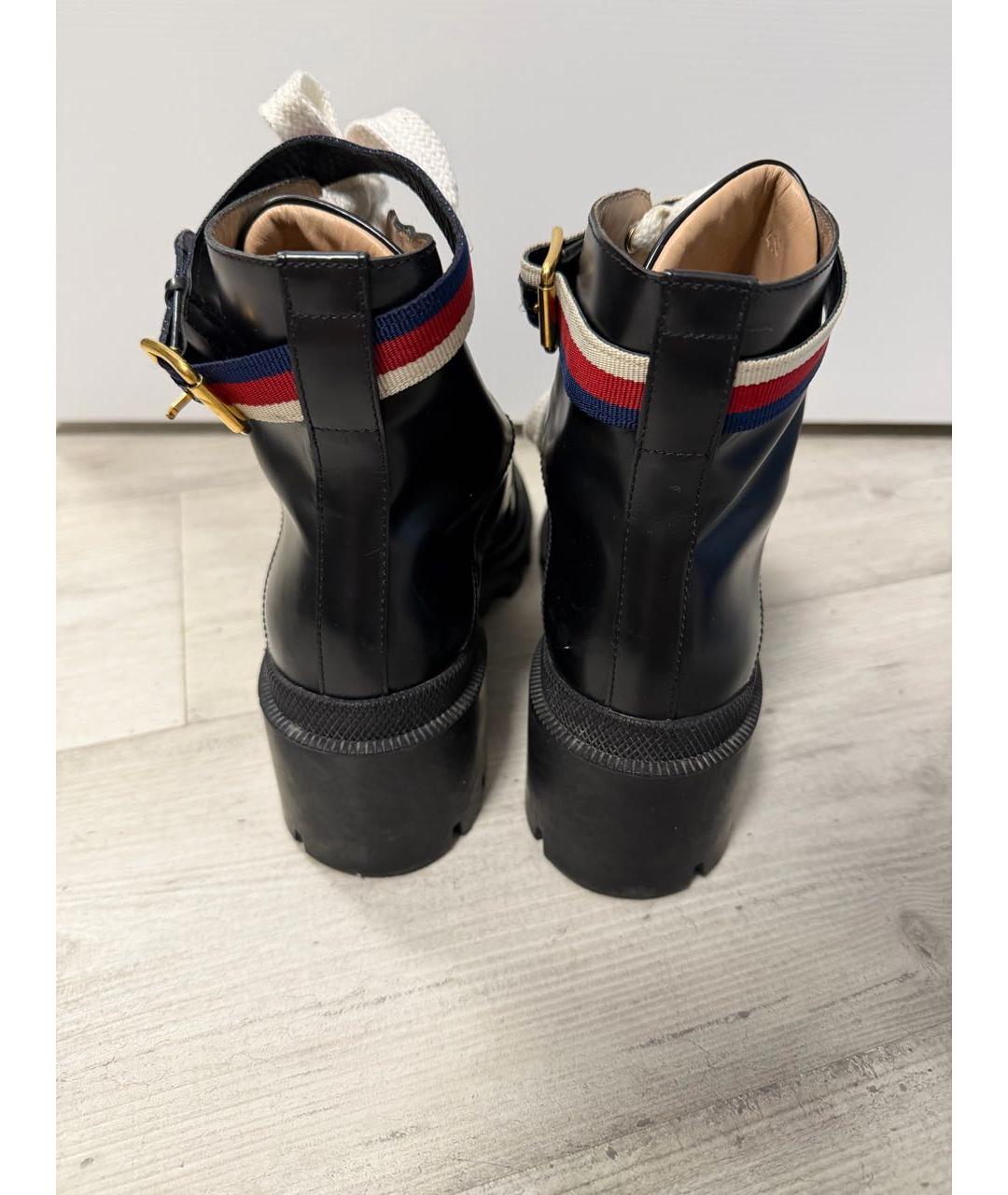 GUCCI Черные кожаные ботинки, фото 4