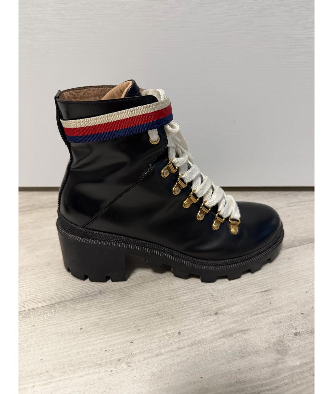 GUCCI Черные кожаные ботинки, фото 9