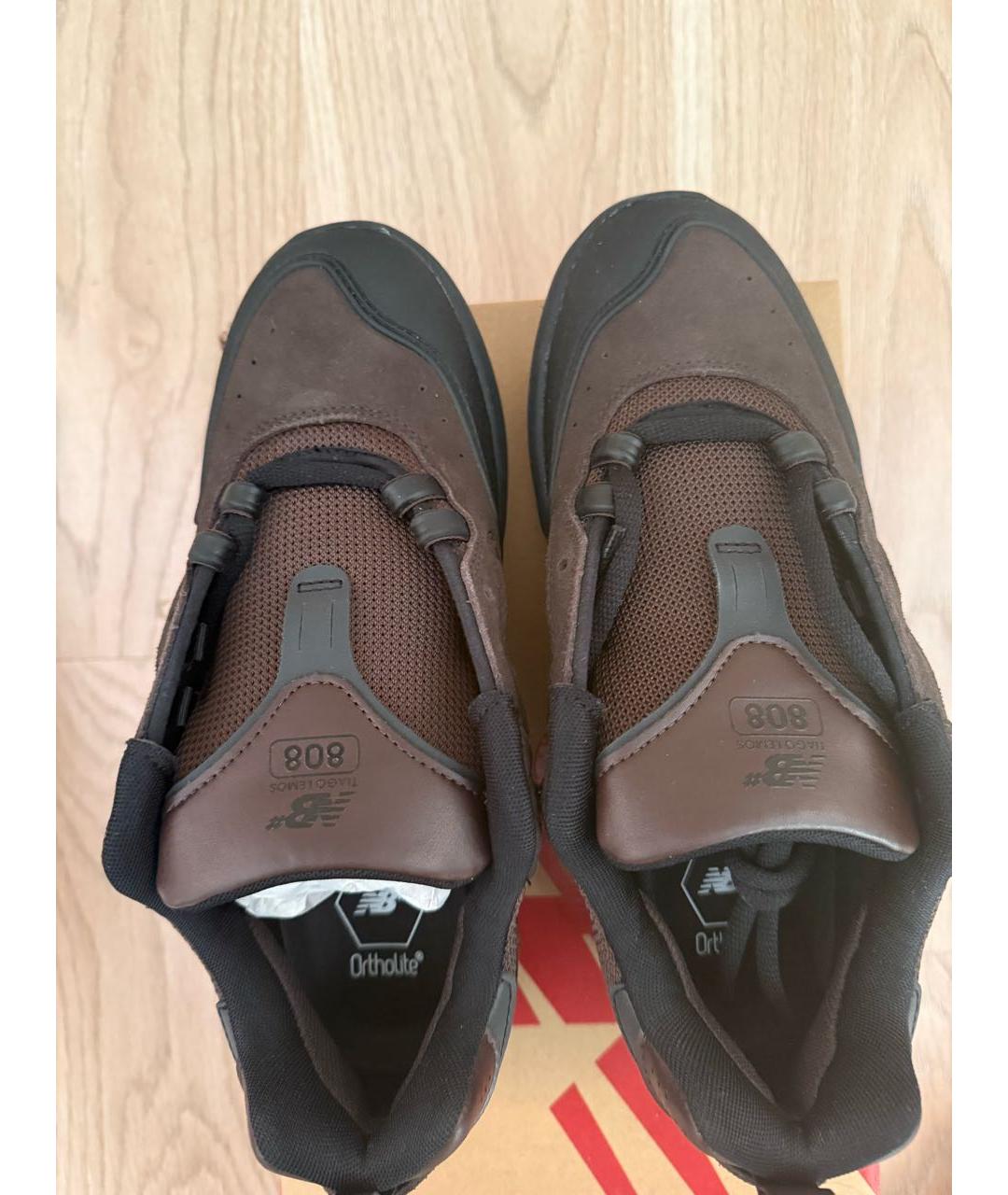 NEW BALANCE Коричневые замшевые низкие кроссовки / кеды, фото 3