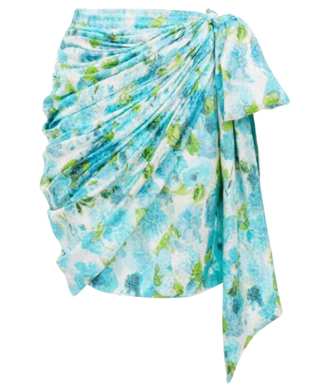 CHLOE Бирюзовая шелковая юбка миди, фото 1