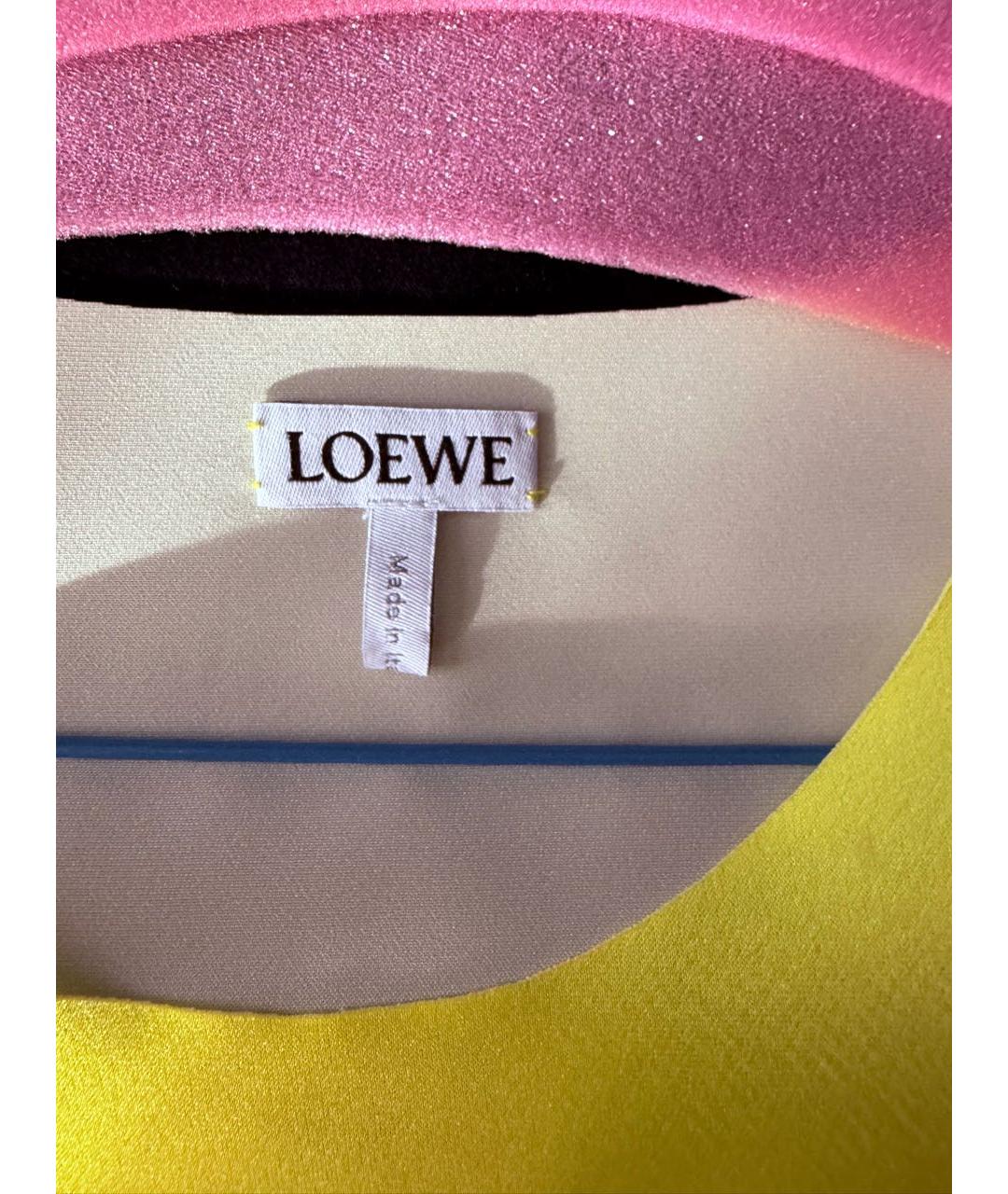 LOEWE Желтое полиэстеровое повседневное платье, фото 6