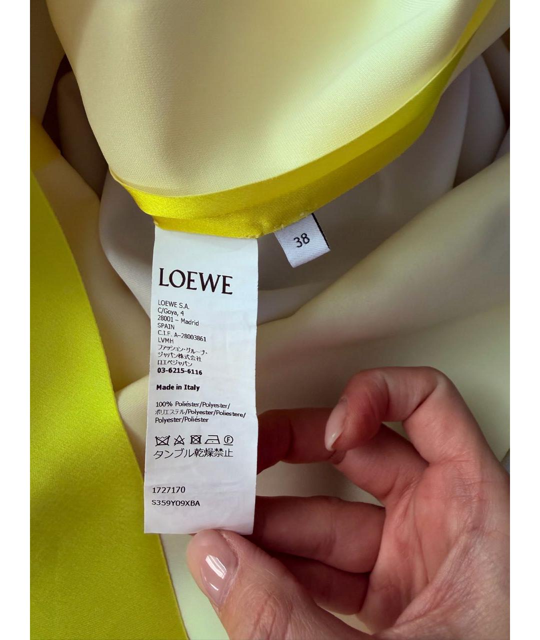 LOEWE Желтое полиэстеровое повседневное платье, фото 7