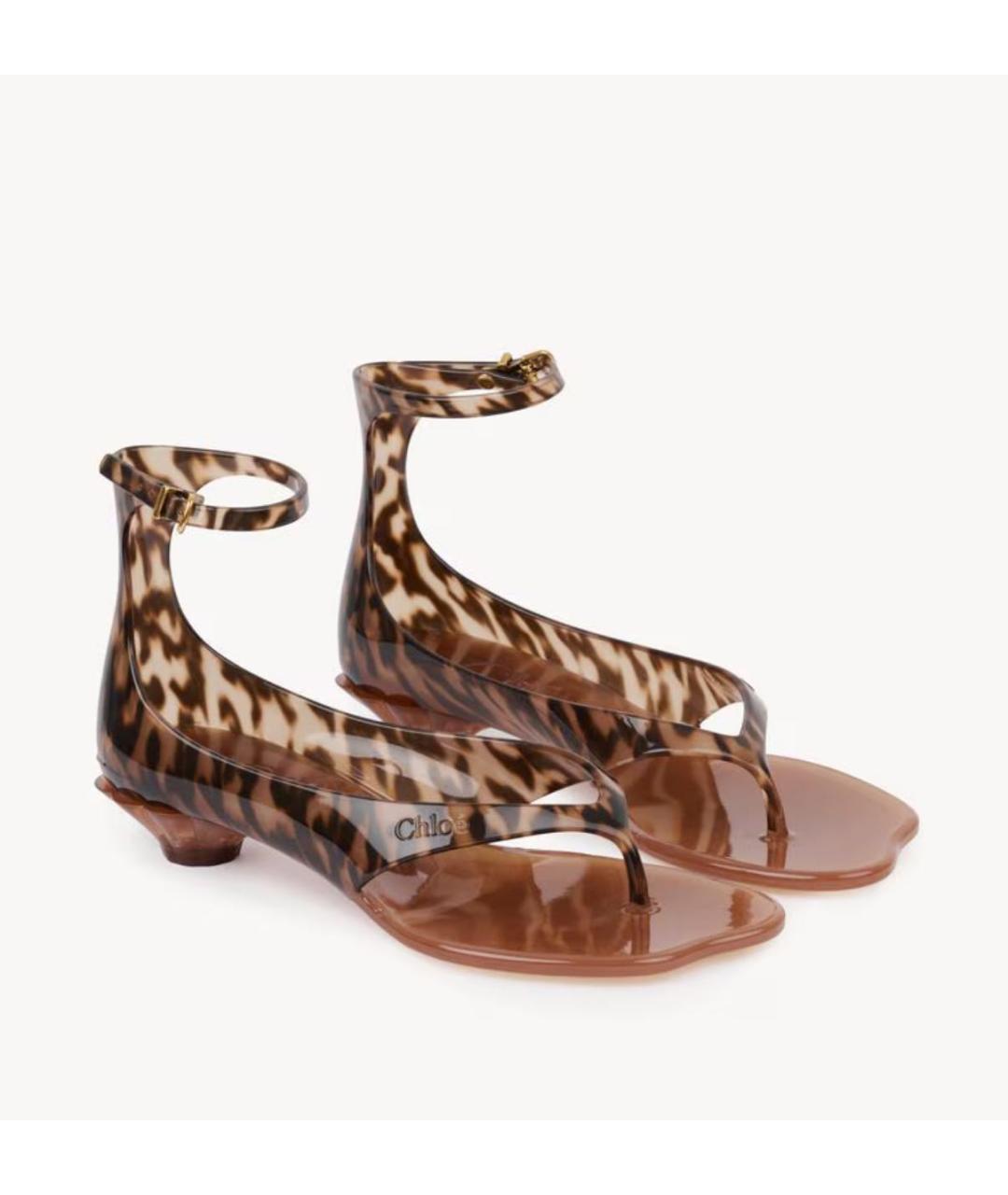 CHLOE Коричневые резиновые босоножки, фото 3
