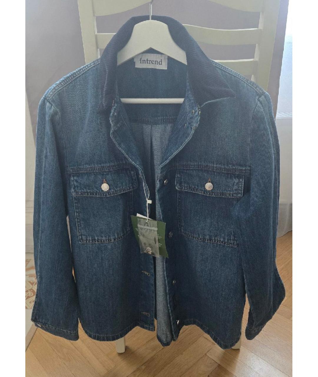 MARELLA Синяя хлопковая рубашка, фото 4