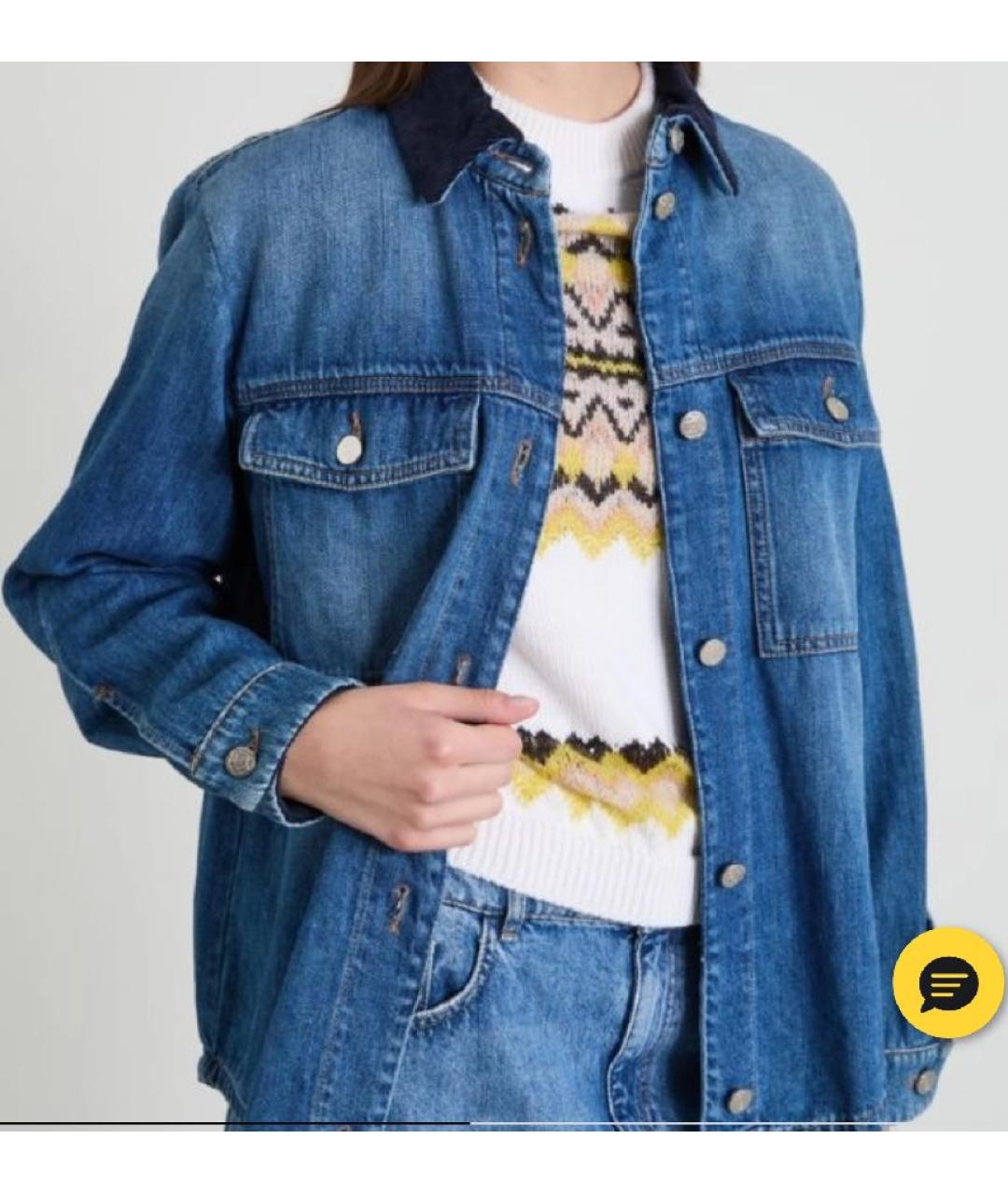 MARELLA Синяя хлопковая рубашка, фото 2