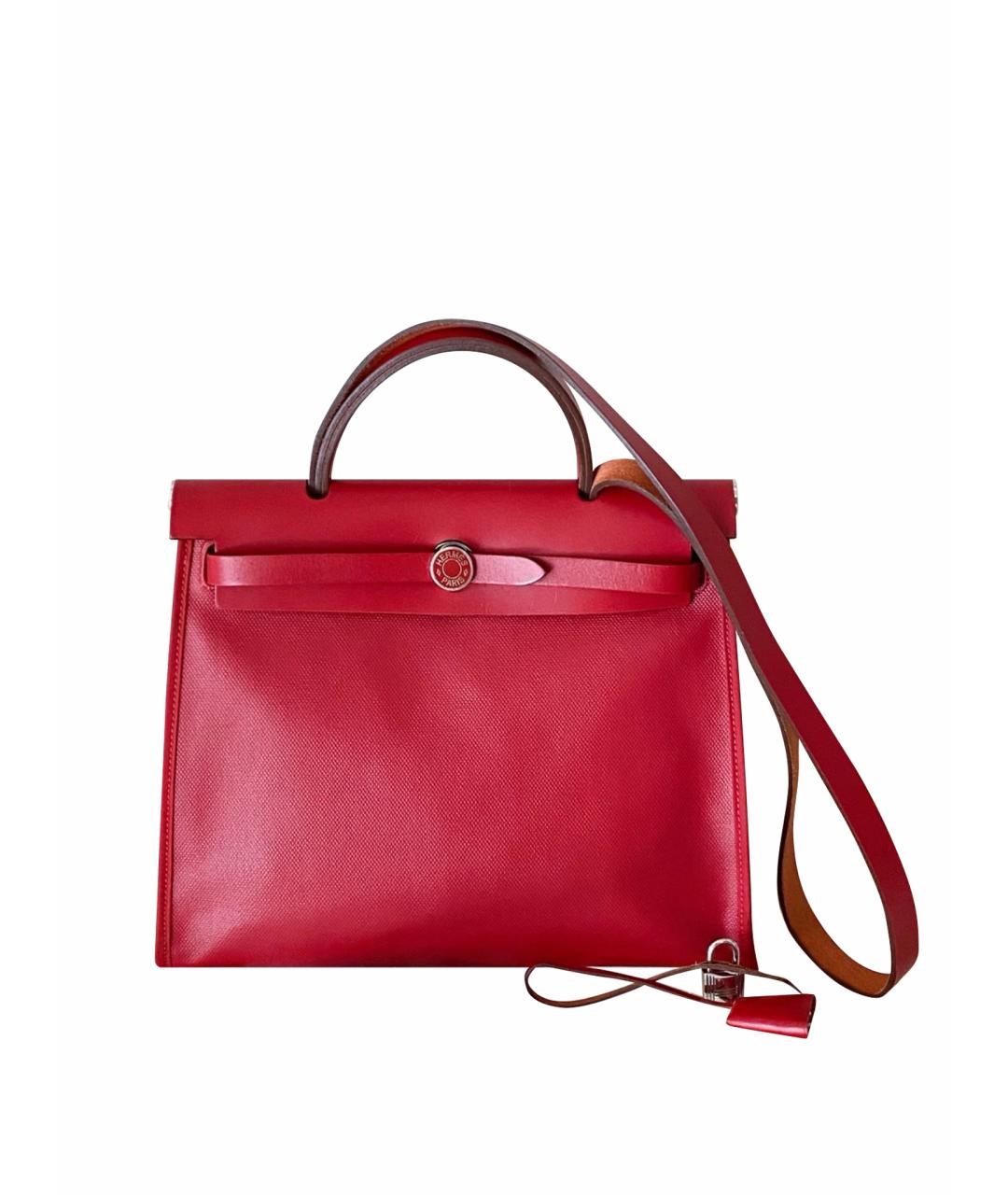 HERMES Красная тканевая сумка через плечо, фото 1