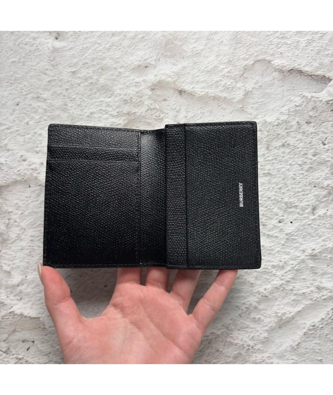 BURBERRY Черный кожаный кардхолдер, фото 3