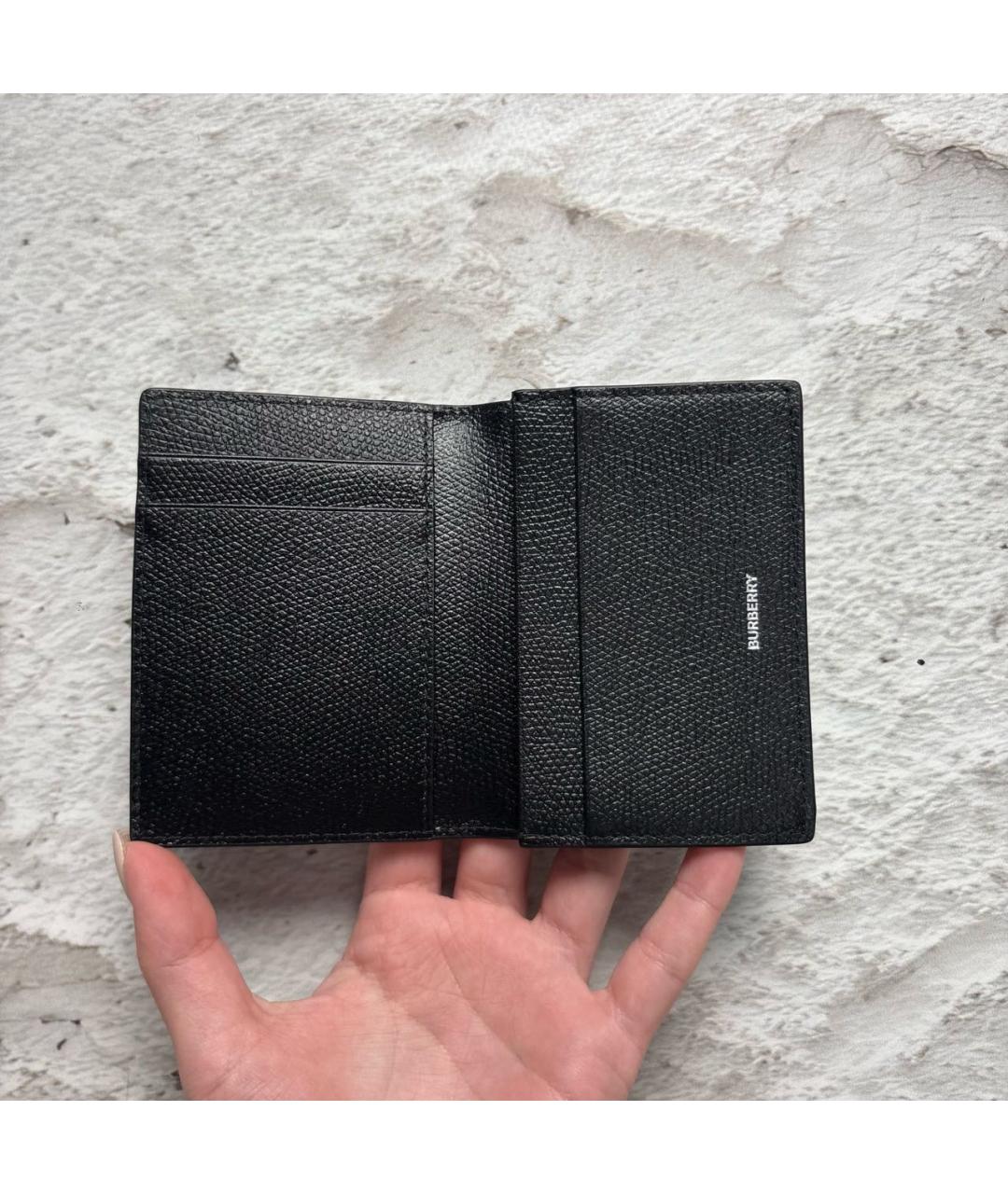 BURBERRY Черный кожаный кардхолдер, фото 6