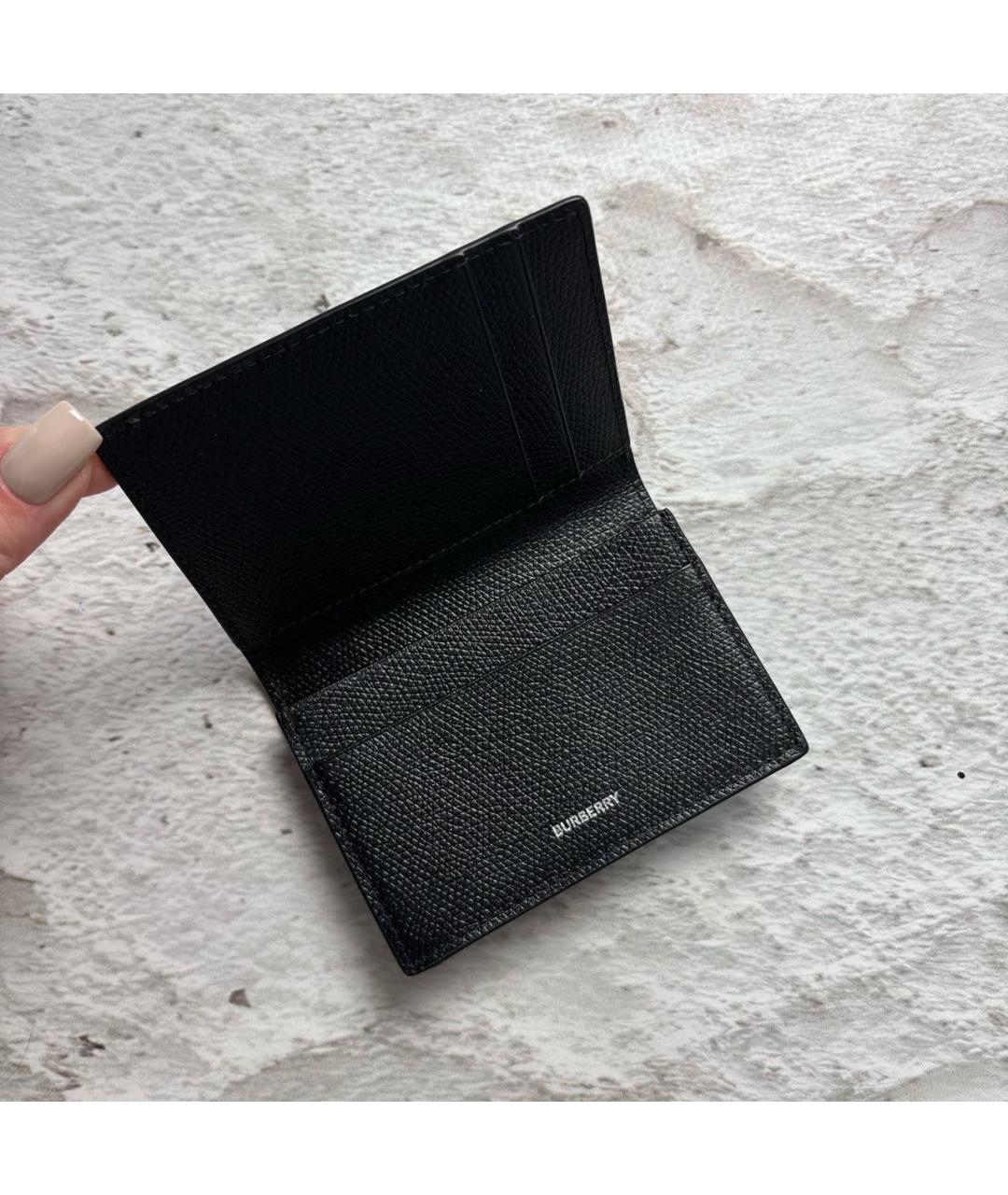 BURBERRY Черный кожаный кардхолдер, фото 4