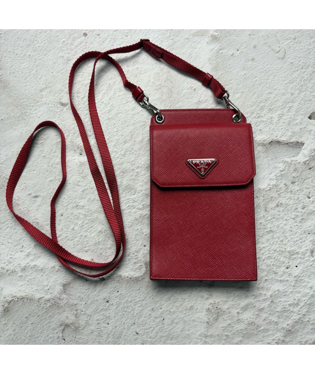 PRADA Красная кожаная сумка через плечо, фото 9