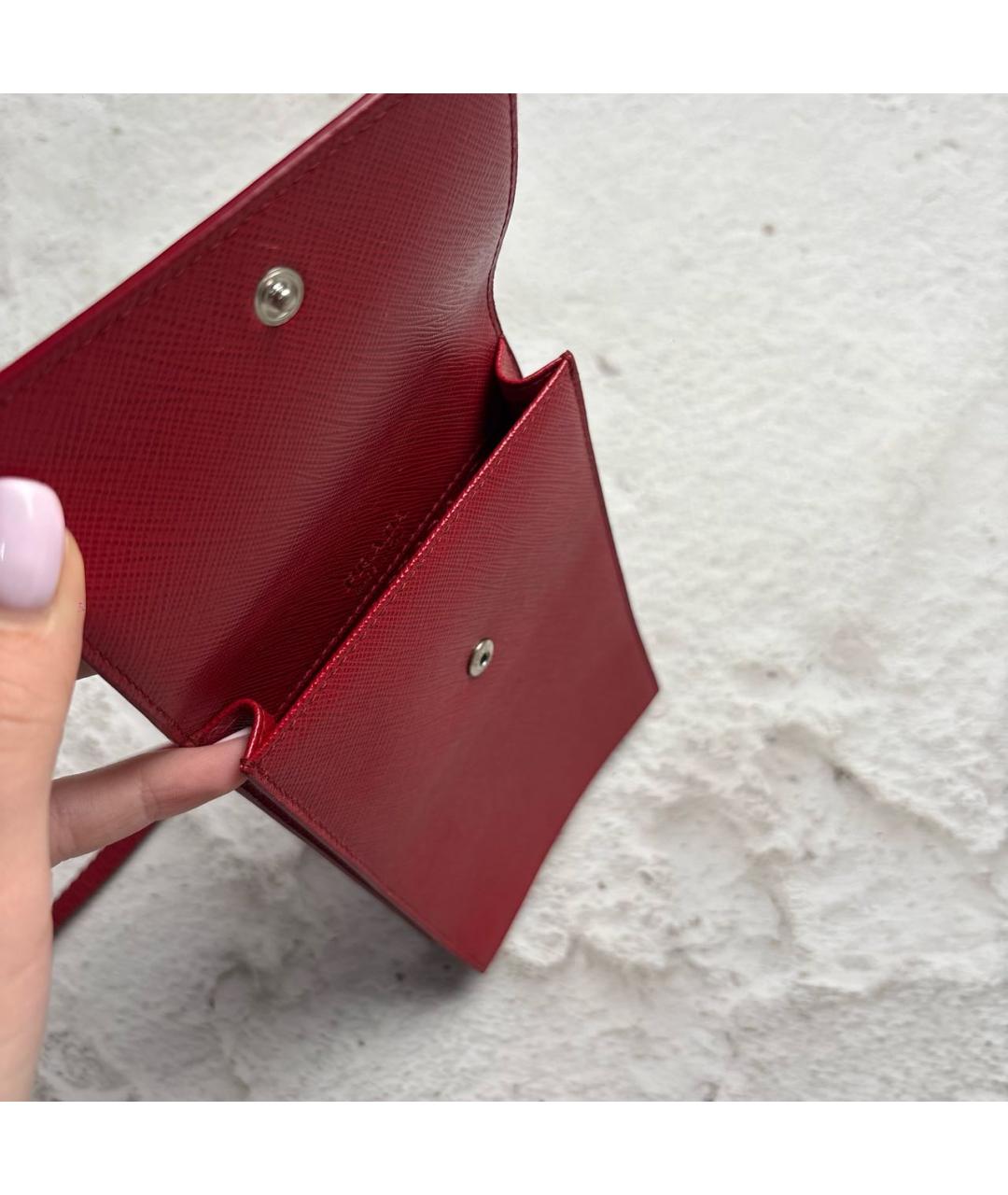 PRADA Красная кожаная сумка через плечо, фото 6