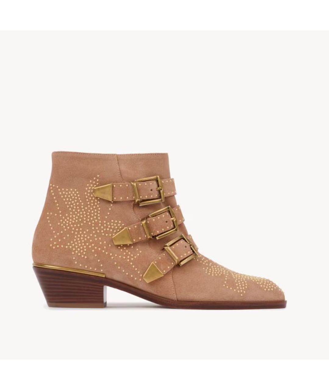 CHLOE Коралловые замшевые ботинки, фото 4