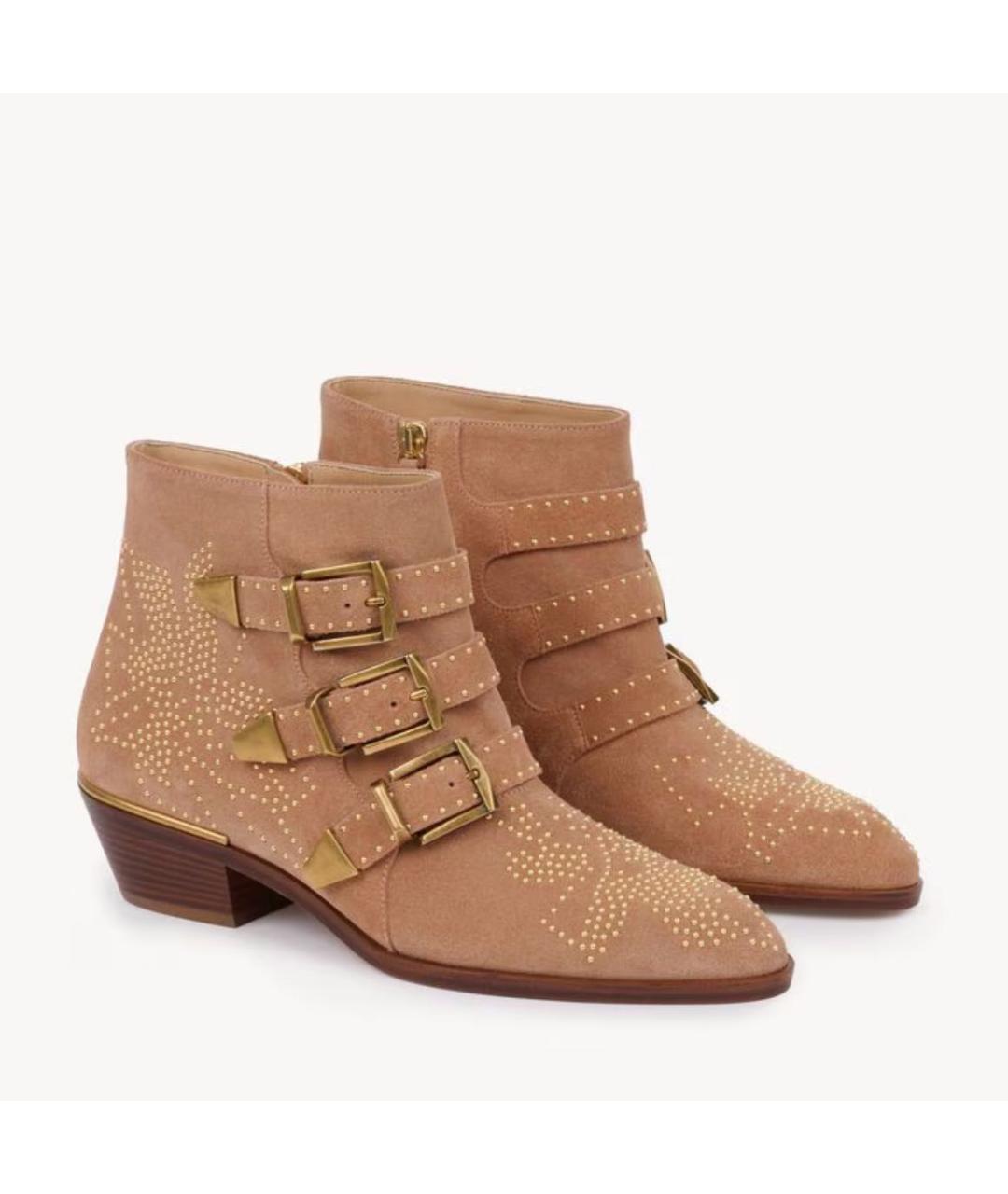 CHLOE Коралловые замшевые ботинки, фото 3