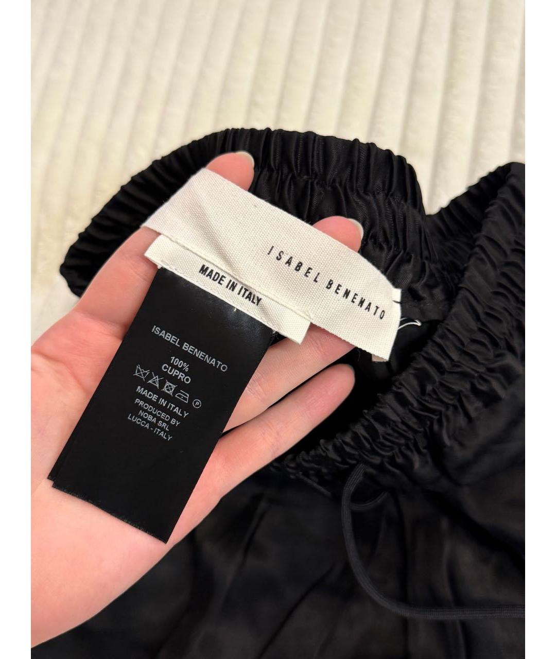 ISABEL BENENATO Черные шелковые шорты, фото 2
