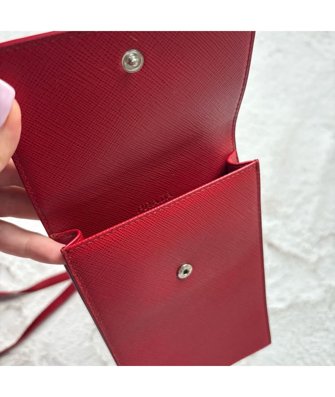 PRADA Красная кожаная сумка на плечо, фото 8