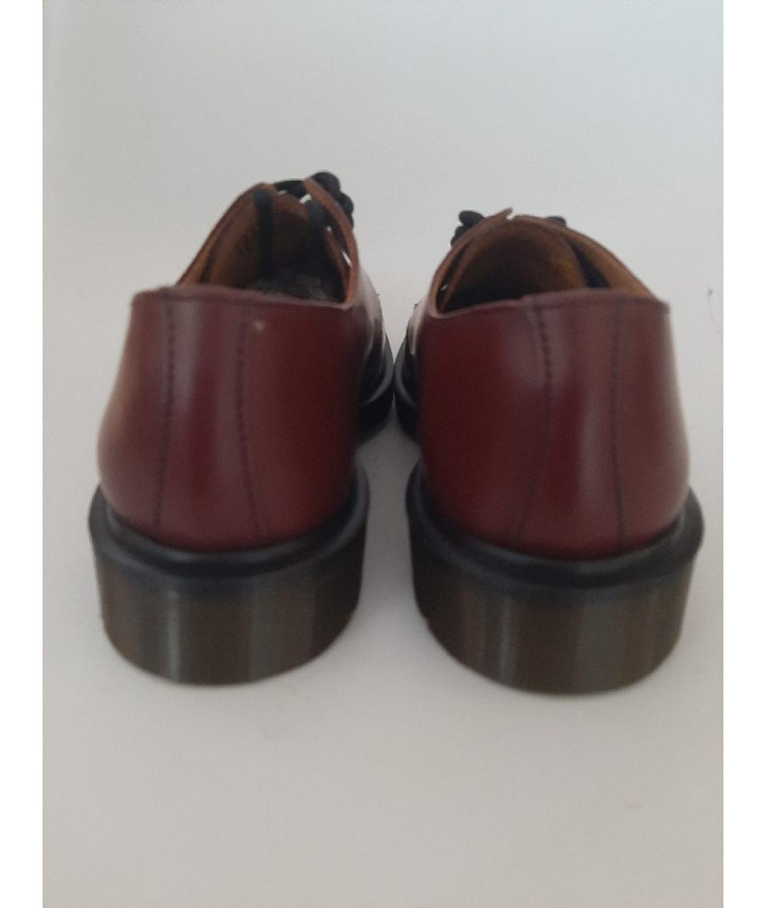 DR. MARTENS Бордовые кожаные низкие ботинки, фото 4