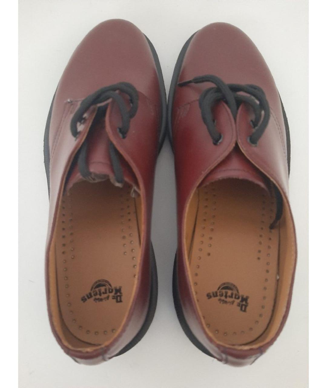DR. MARTENS Бордовые кожаные низкие ботинки, фото 3