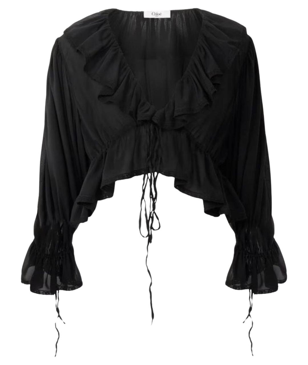 CHLOE Черная шелковая блузы, фото 1