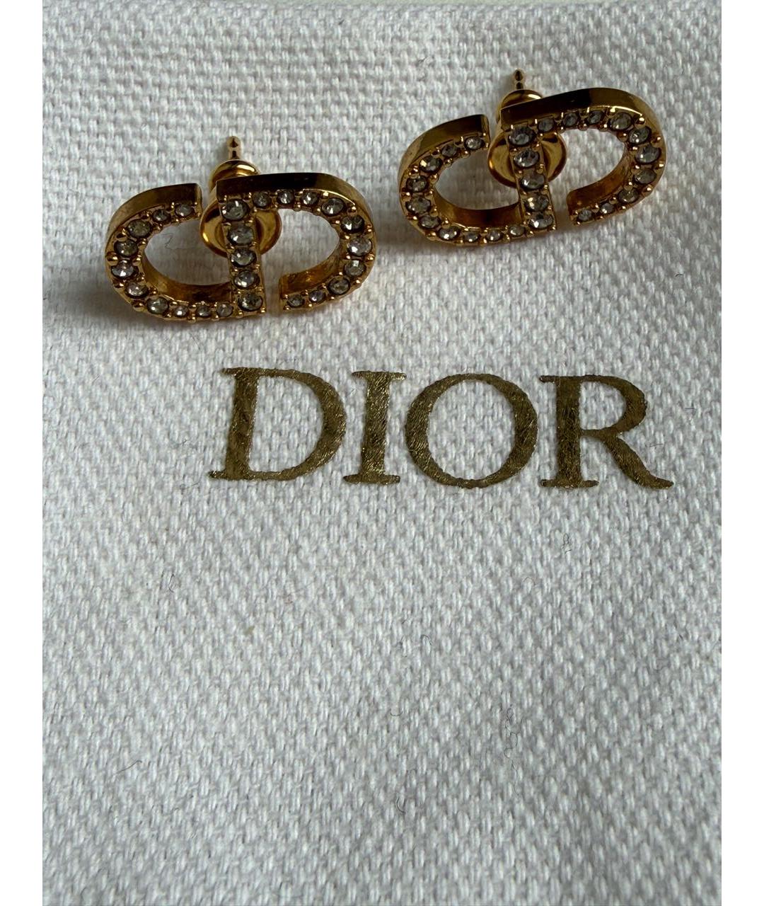 CHRISTIAN DIOR Золотые металлические серьги, фото 5