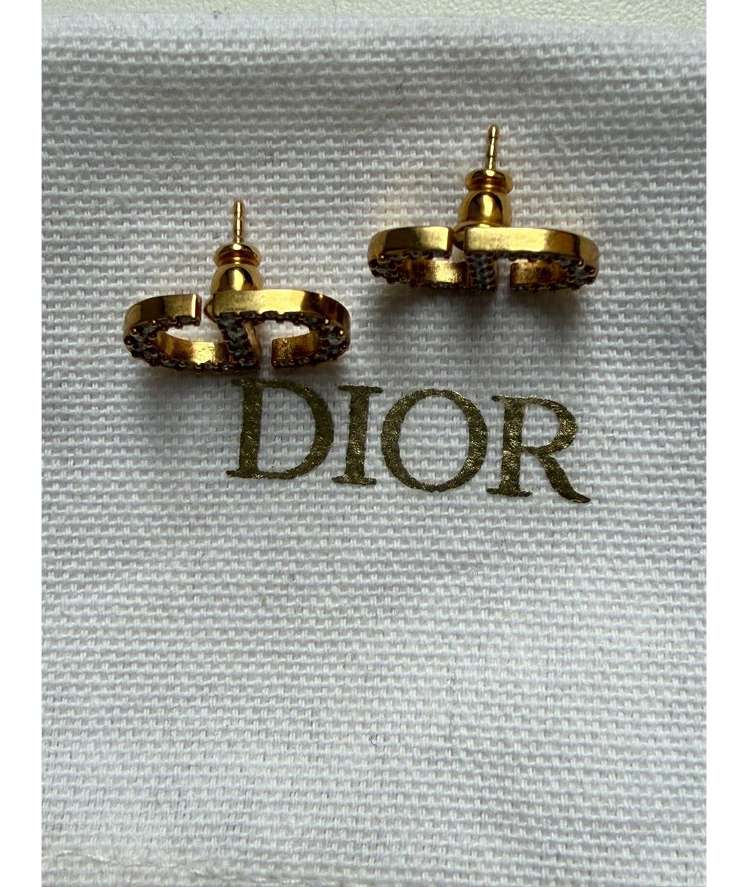 CHRISTIAN DIOR Золотые металлические серьги, фото 4