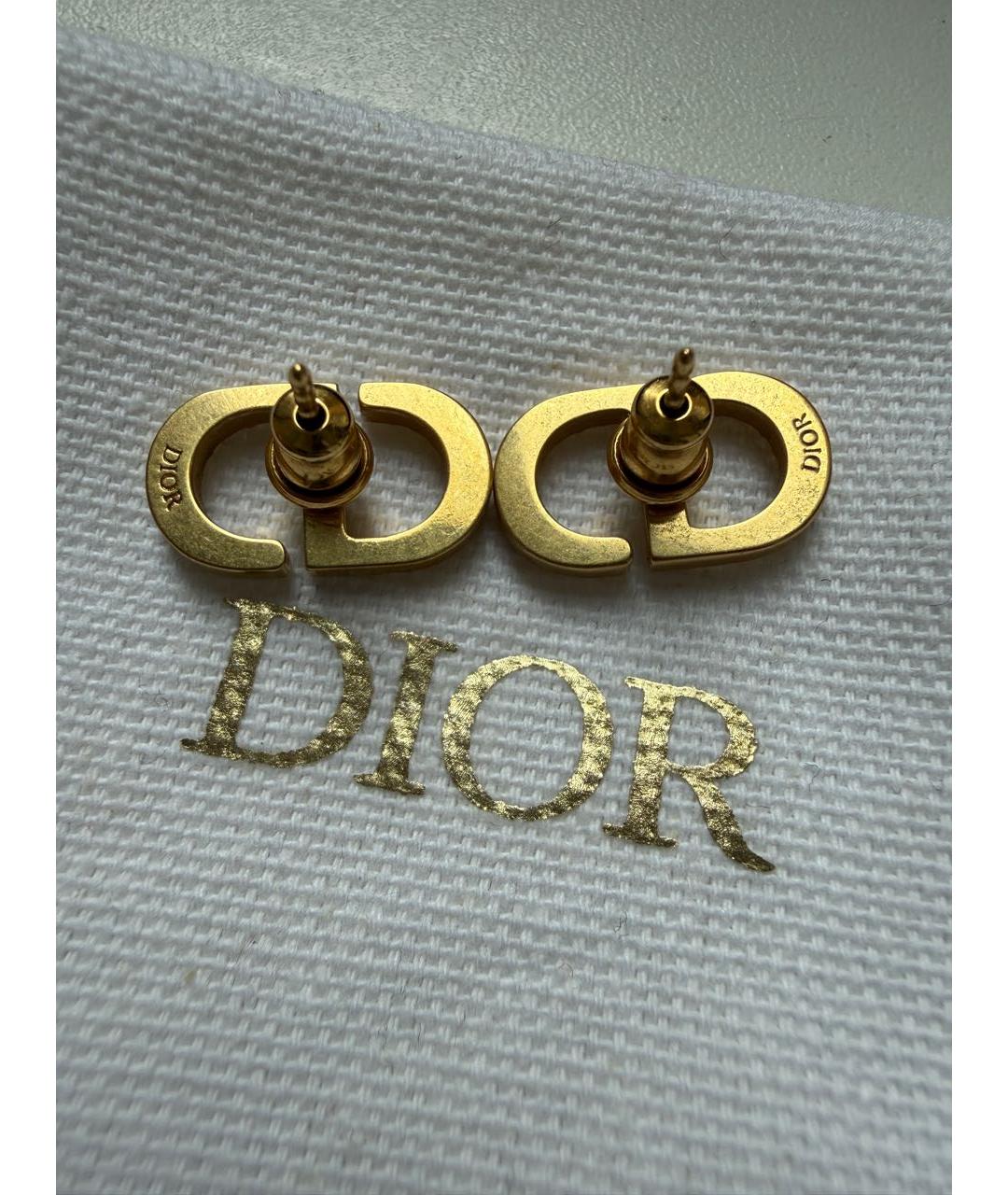 CHRISTIAN DIOR Золотые металлические серьги, фото 3