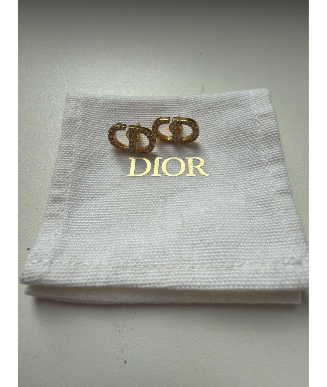 CHRISTIAN DIOR Золотые металлические серьги, фото 2