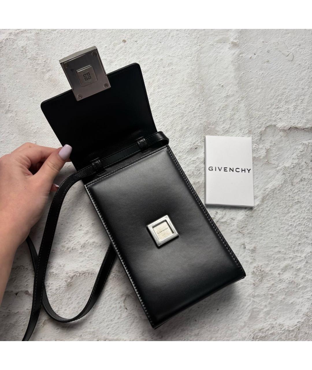 GIVENCHY Черная кожаная сумка на плечо, фото 4