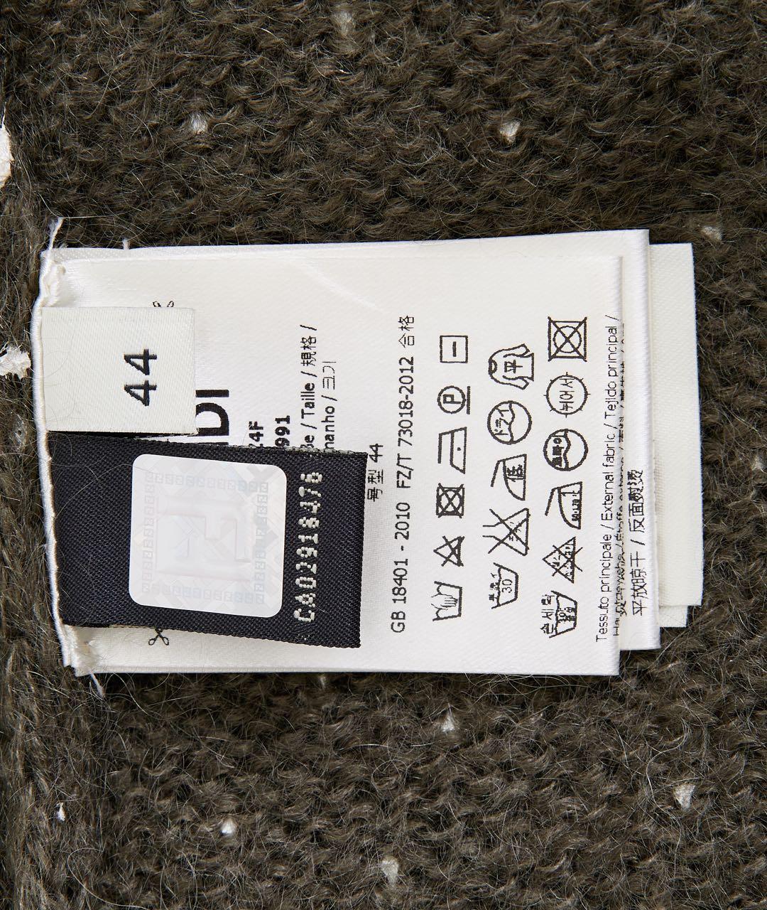 FENDI Хаки шелковый джемпер / свитер, фото 3