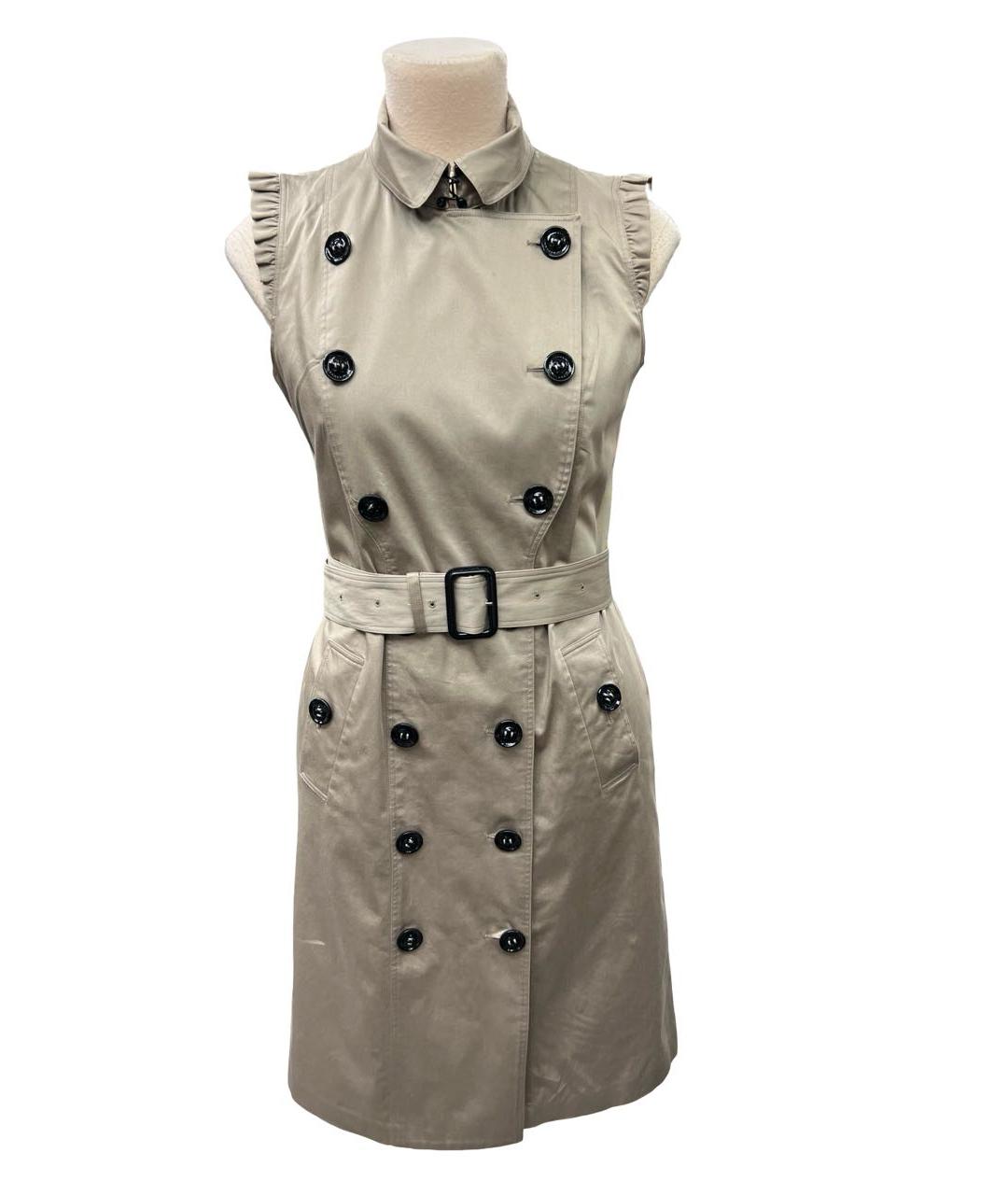 BURBERRY Серое хлопковое повседневное платье, фото 6